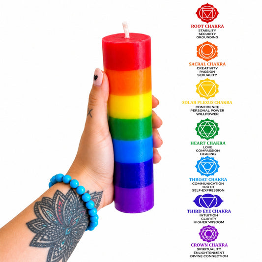 CHAKRA BALANCING CANDLE 18 x 5 cm