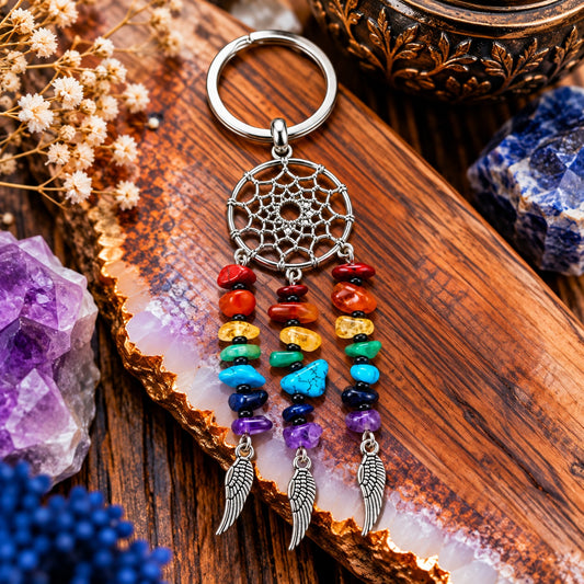 Chakra Dreamcatcher Keychain - Wildlings Crystals South Africa