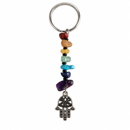 Chakra Hamsa Hand Keychain - Wildlings Crystals South Africa
