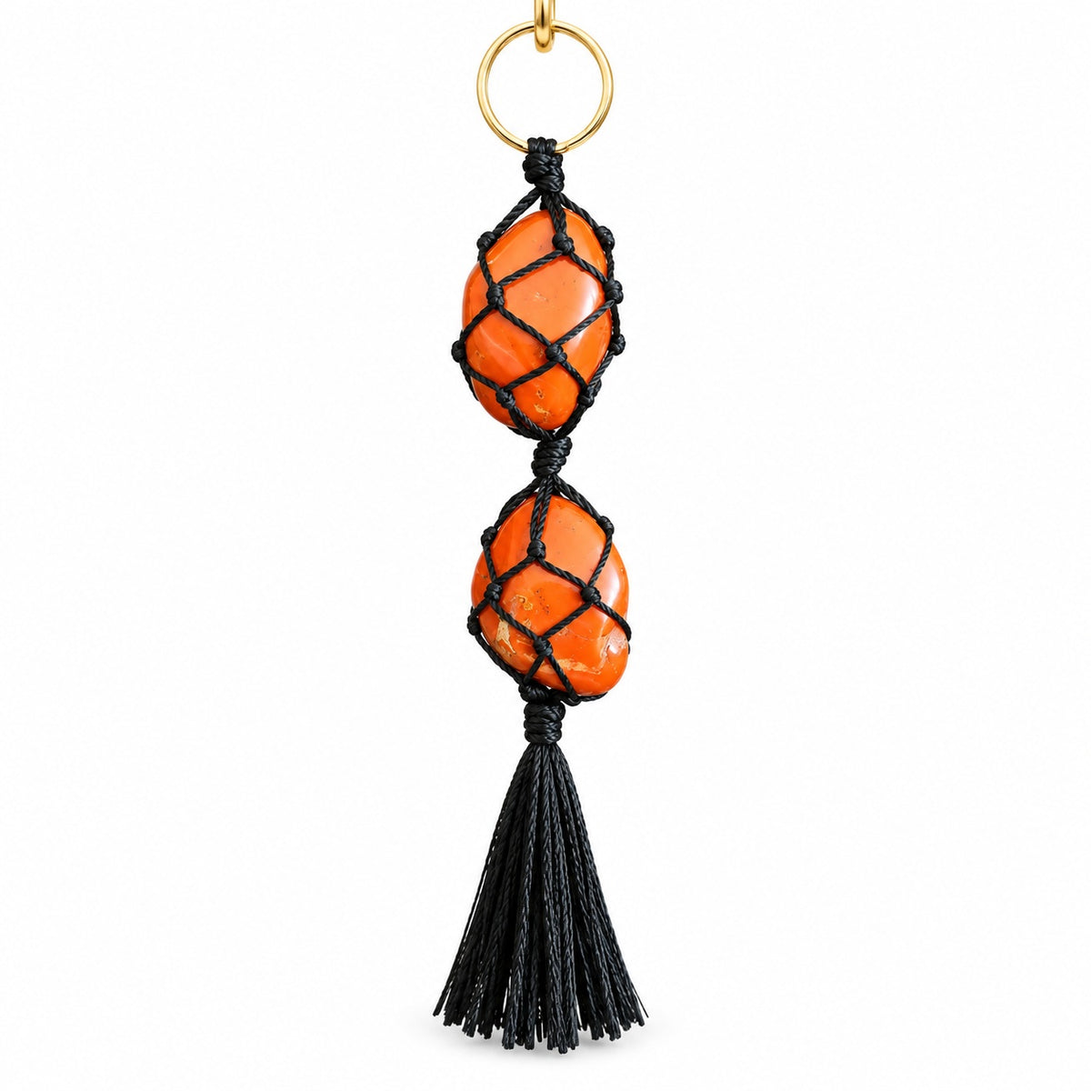 Red Jasper macrame keychain - Wildlings Crystals South Africa