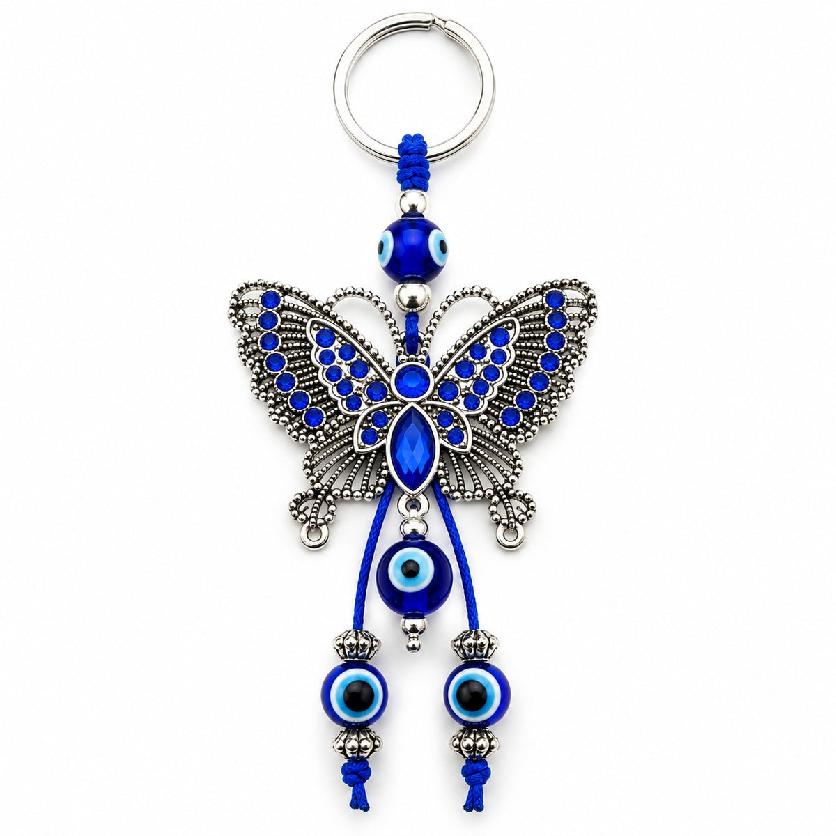 Turkish Evil Eye Butterfly Keychain - Wildlings Crystals South Africa