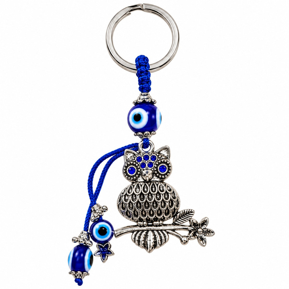 Turkish Evil Eye Owl Keychain - Wildlings Crystals South Africa