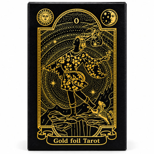 Gold Foil Tarot Card Deck - Wildlings Crystals South Africa