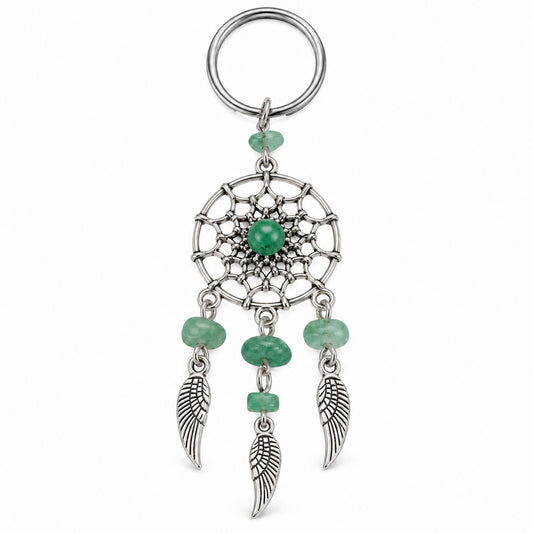 Green Aventurine Dreamcatcher Keychain - Wildlings Crystals South Africa