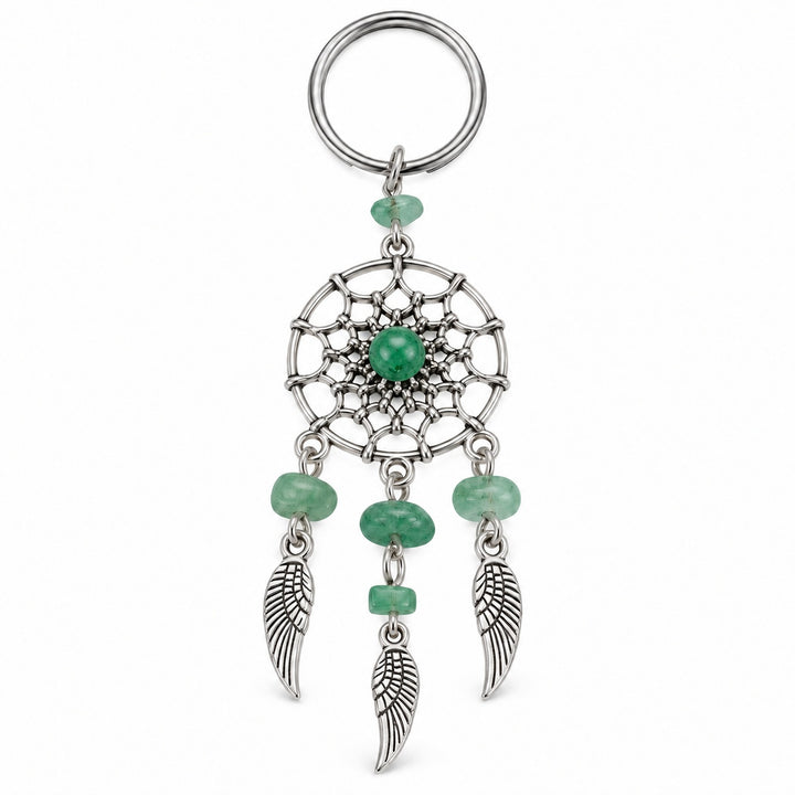 Green Aventurine Dreamcatcher Keychain - Wildlings Crystals South Africa