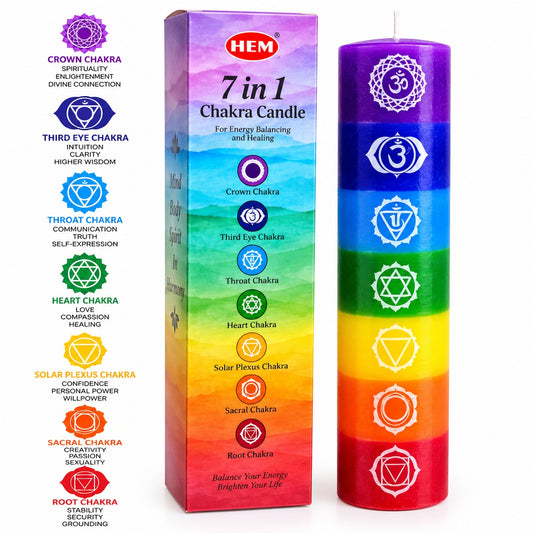 7 IN 1 CHAKRA BALANCING CANDLE 18 x 3.5 cm