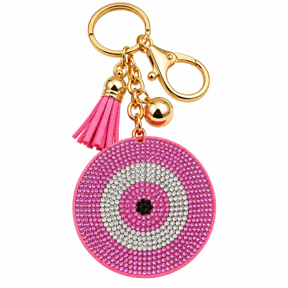 Pink Evil Eye Protection Keychain - Wildlings Crystals South Africa