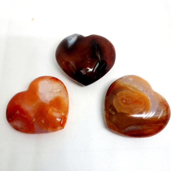 Carnelian Hearts Polished Med - Wildlings Crystals South Africa