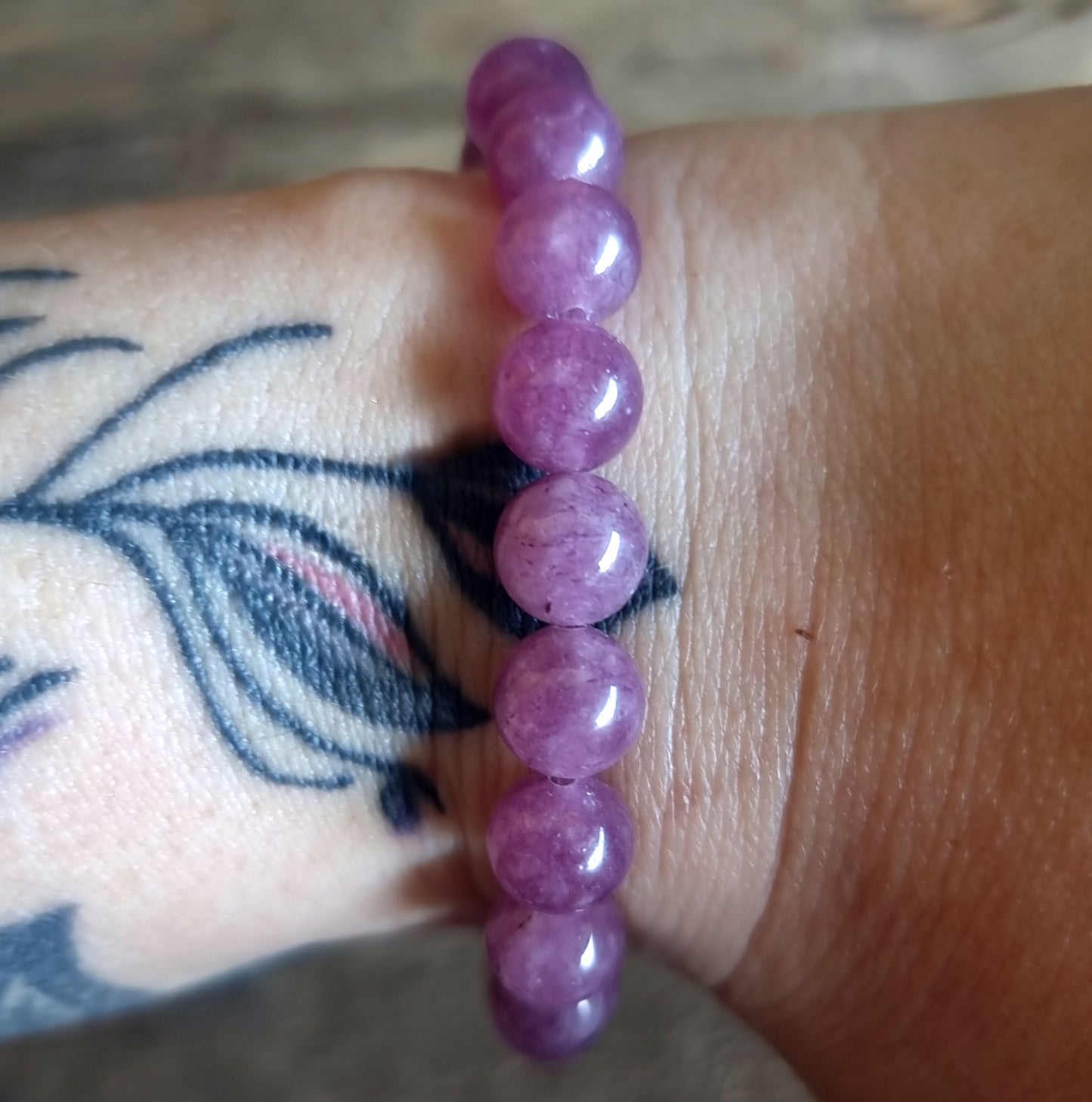 LEPIDOLITE ENERGY BRACELET 8mm- TRANSITION