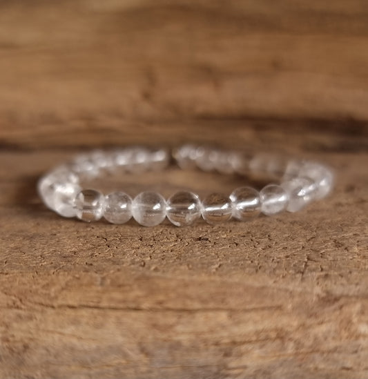 CLEAR QUARTZ BRACELET 6 mm - ENERGY AMPLIFIER