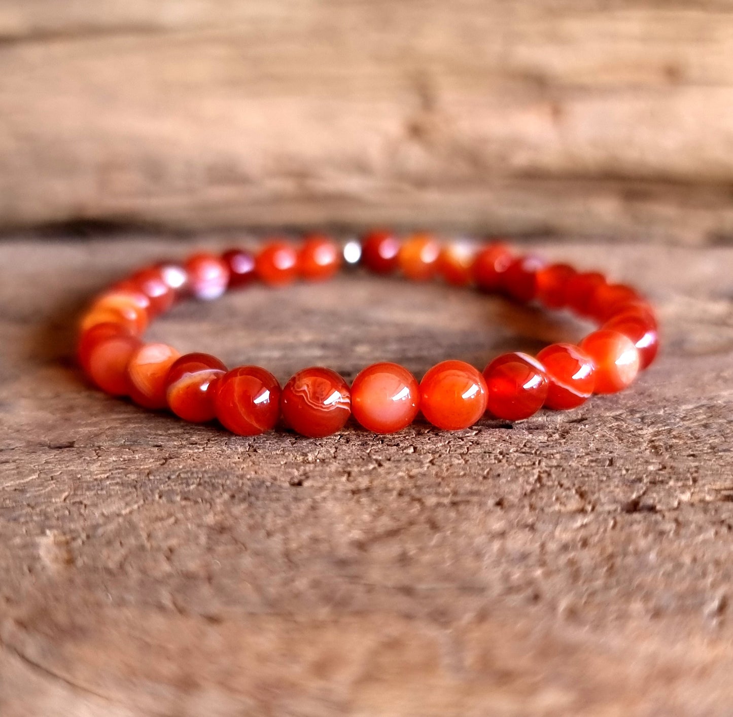 CARNELIAN ENERGY BRACELET 6 mm - PASSION & CREATIVITY