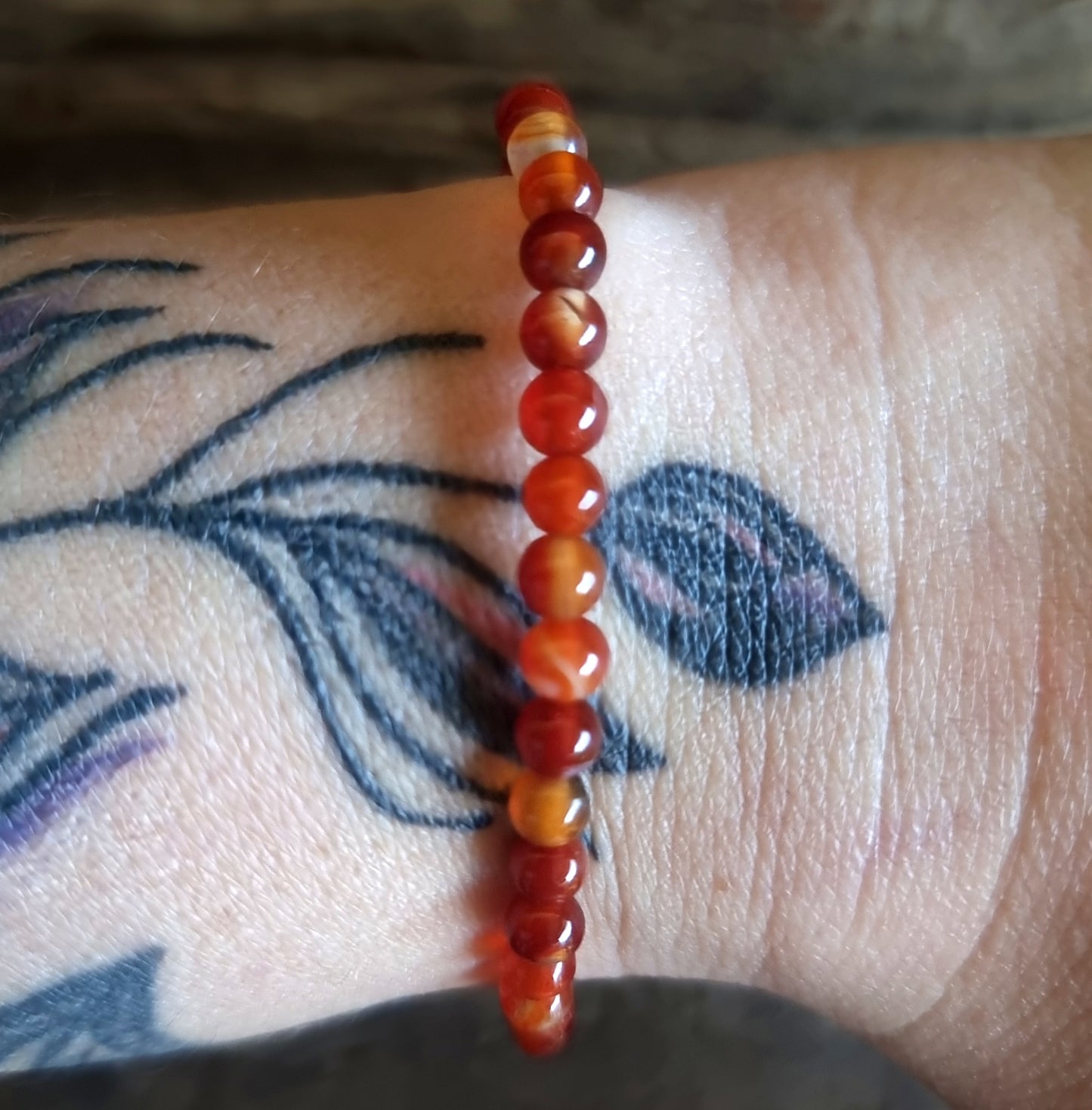 CARNELIAN ENERGY BRACELET 4mm - PASSION & CREATIVITY