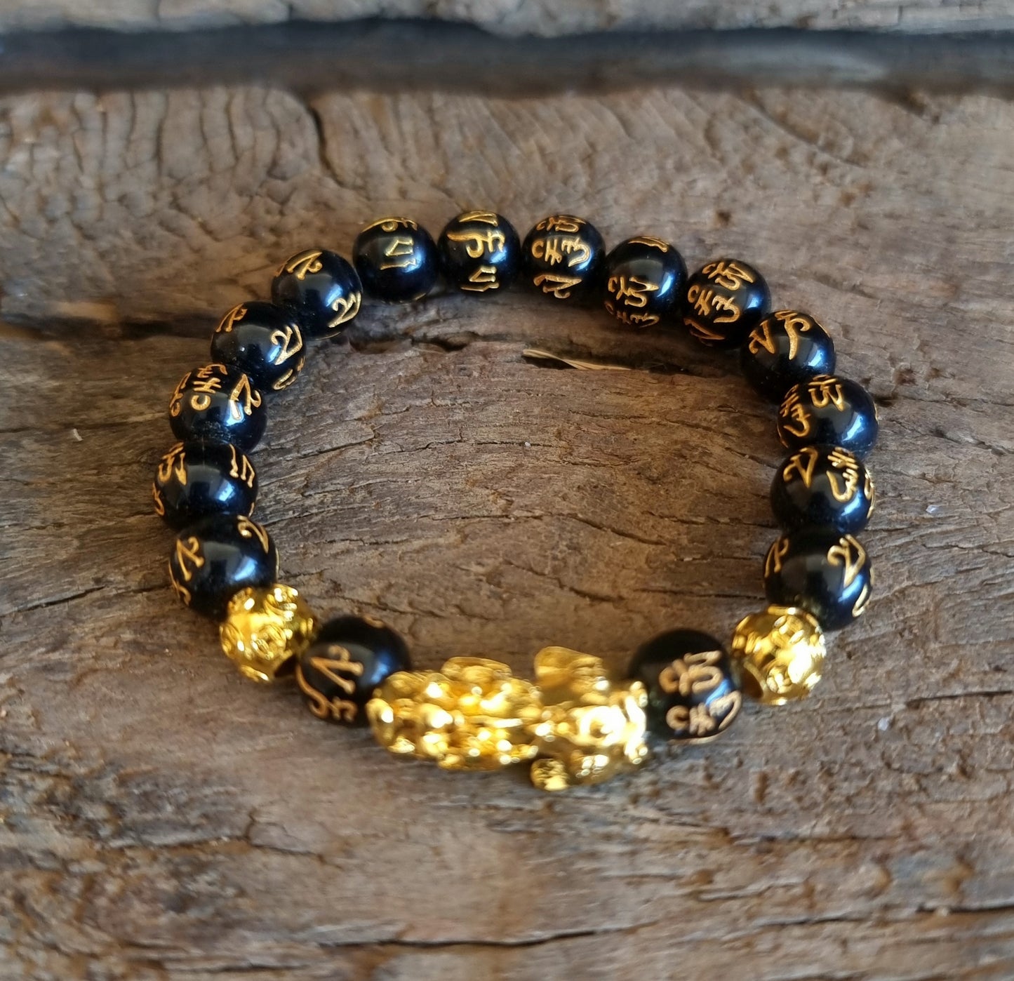 PI XIU BLACK OBSIDIAN BRACELET - WEALTH& PROTECTION