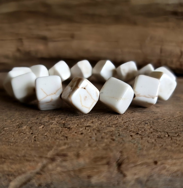 White Howlite Rough Nugget Bracelet - Wildlings Crystals South Africa