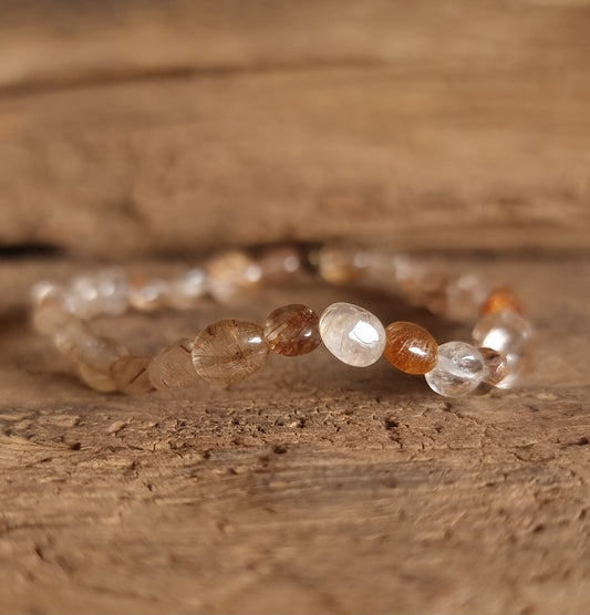 RUTILATED QUARTZ NUGGET BRACELET - MANIFESTATION