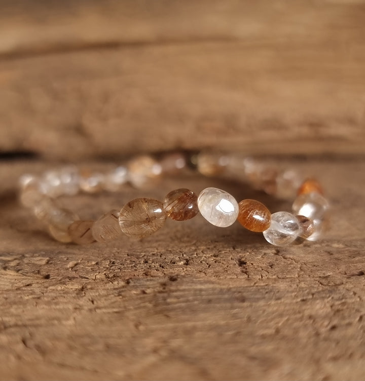 Rutilated Quartz Nugget Bracelet - Wildlings Crystals South Africa