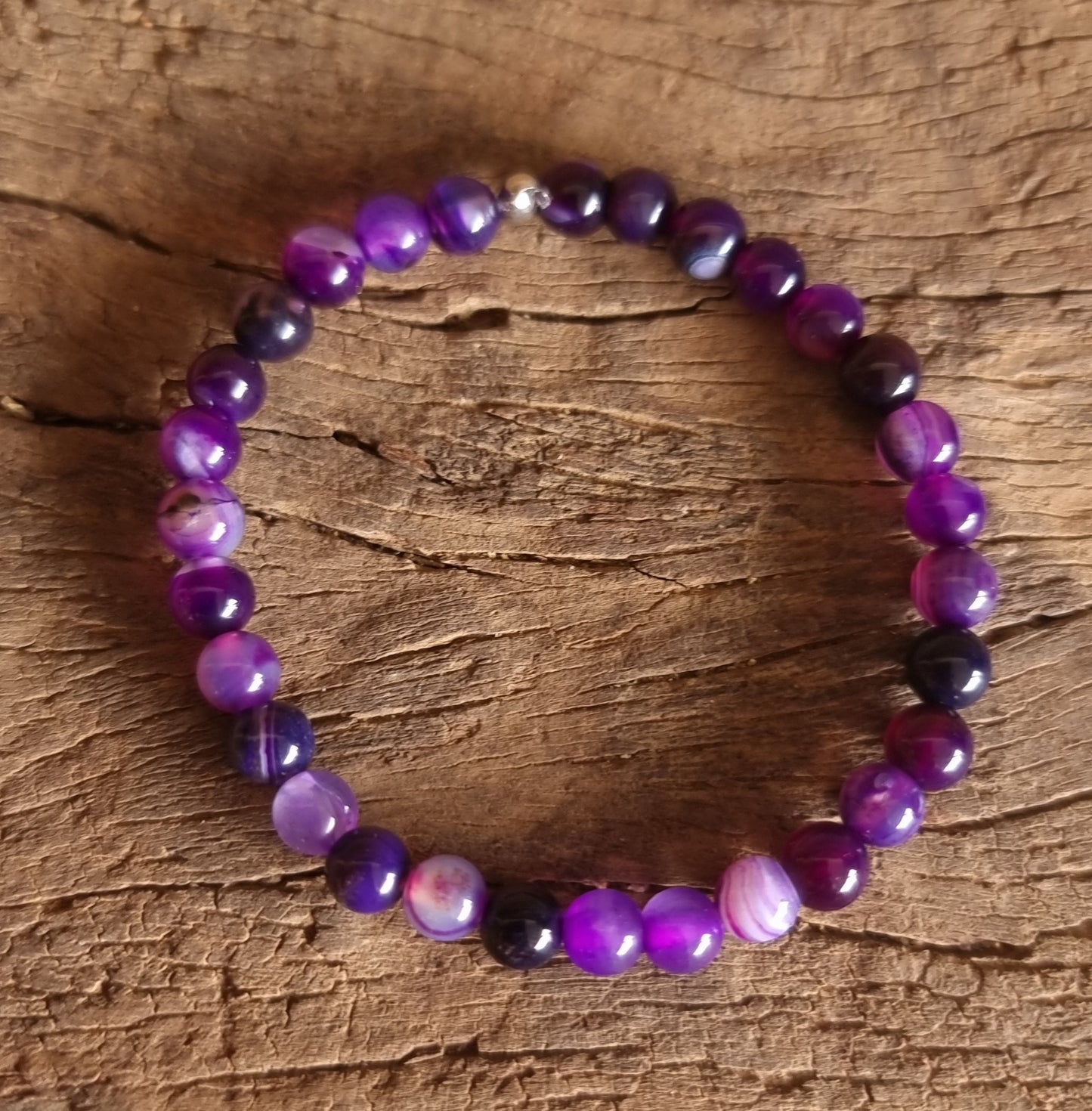 PURPLE AGATE BRACELET 6 mm - SELF CONFIDENCE