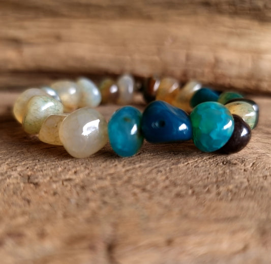 GREEN AGATE NUGGET BRACELET - PROTECTION