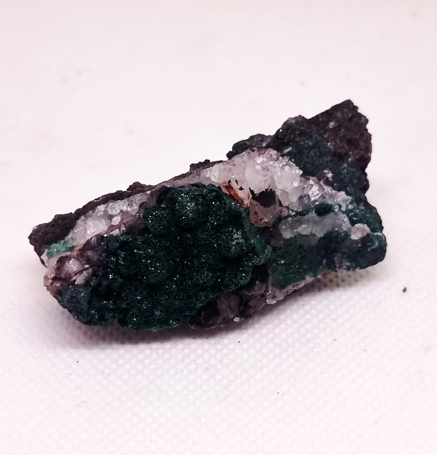 RARE BALL MALACHITE ON DRUZY QUARTZ 42 g