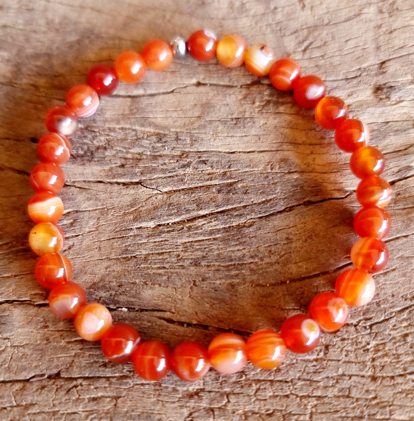 CARNELIAN ENERGY BRACELET 6 mm - PASSION & CREATIVITY