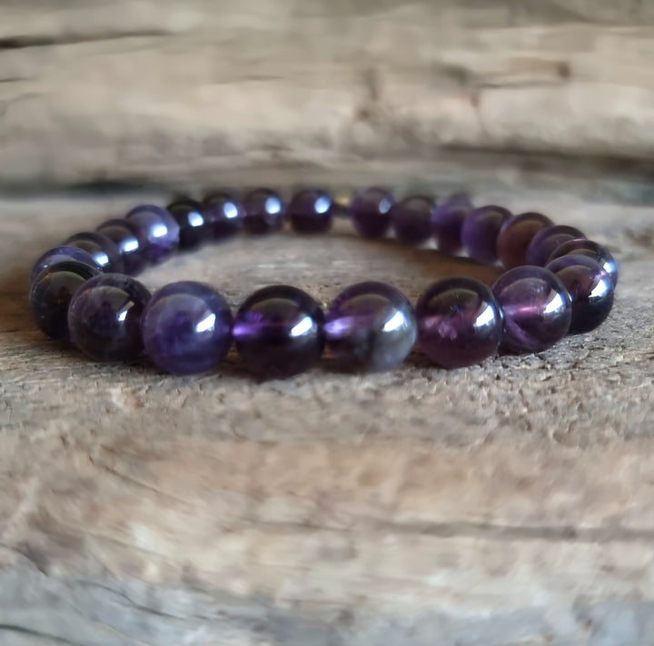 Amethyst energy bracelet 8mm for intuition - Wildlings Crystals