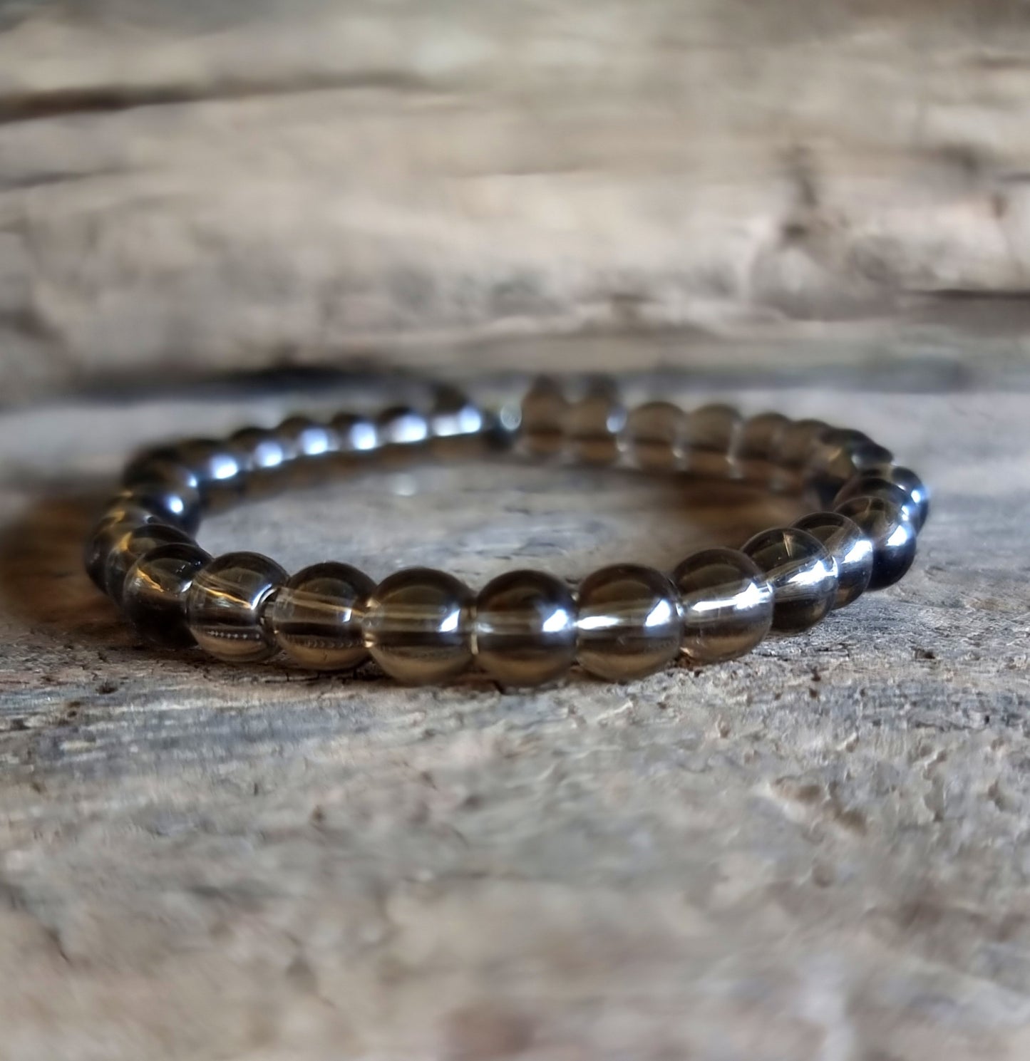 SMOKY QUARTZ ENERGY BRACELET 6mm - GROUNDING