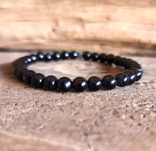 BLACK AGATE ENERGY BRACELET 6 mm - PROTECTION