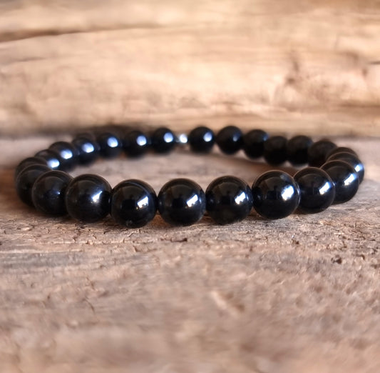 BLACK AGATE ENERGY BRACELET 8 mm - PROTECTION