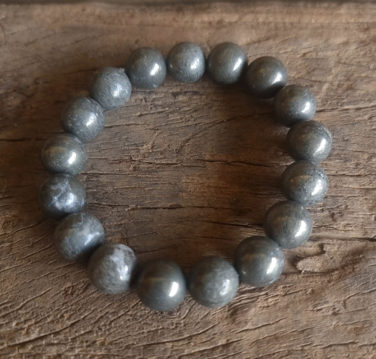 PYRITE ENERGY BRACELET 12 mm - WEALTH & ABUNDANCE