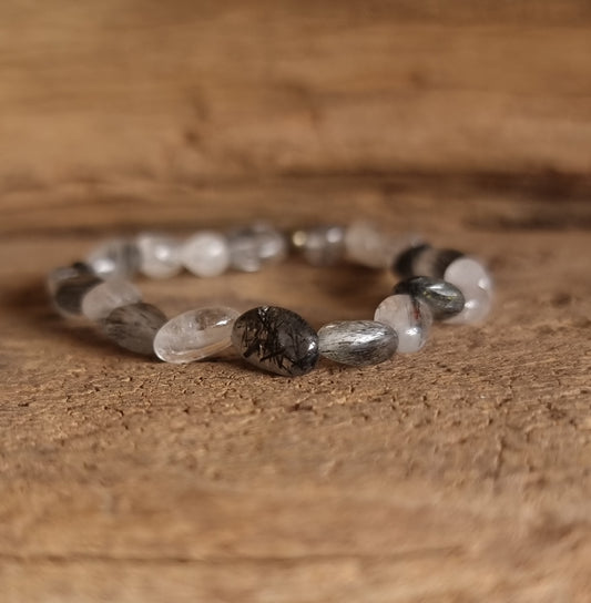 TOURMALATED QUARTZ NUGGET BRACELET - PROTECTION