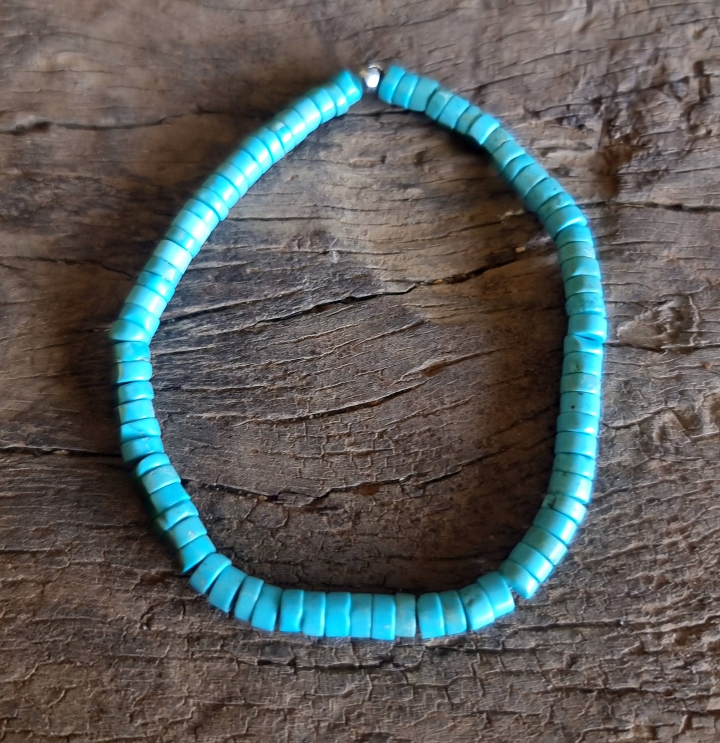 TURQUOISE HOWLITE NUGGET BRACELET 2 mm - GOOD FORTUNE