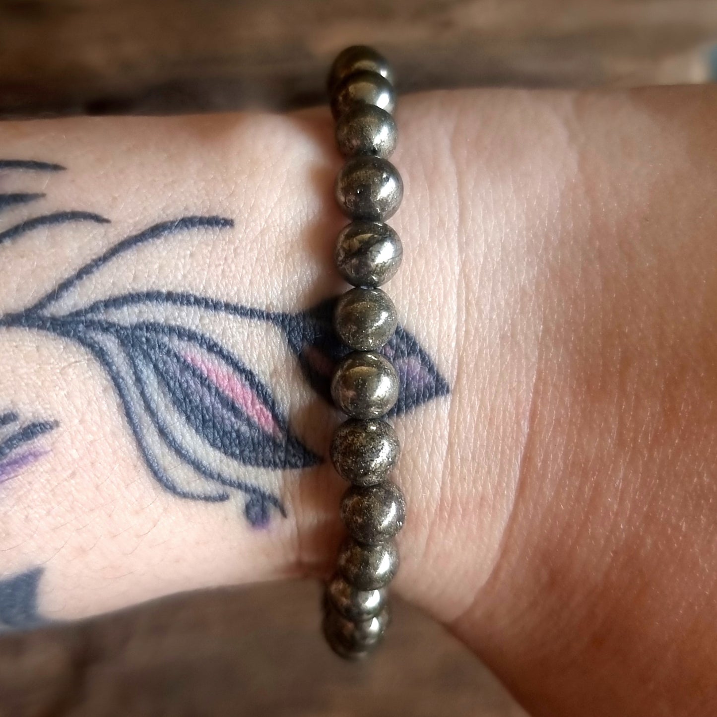 PYRITE ENERGY BRACELET 6 mm - WEALTH & ABUNDANCE