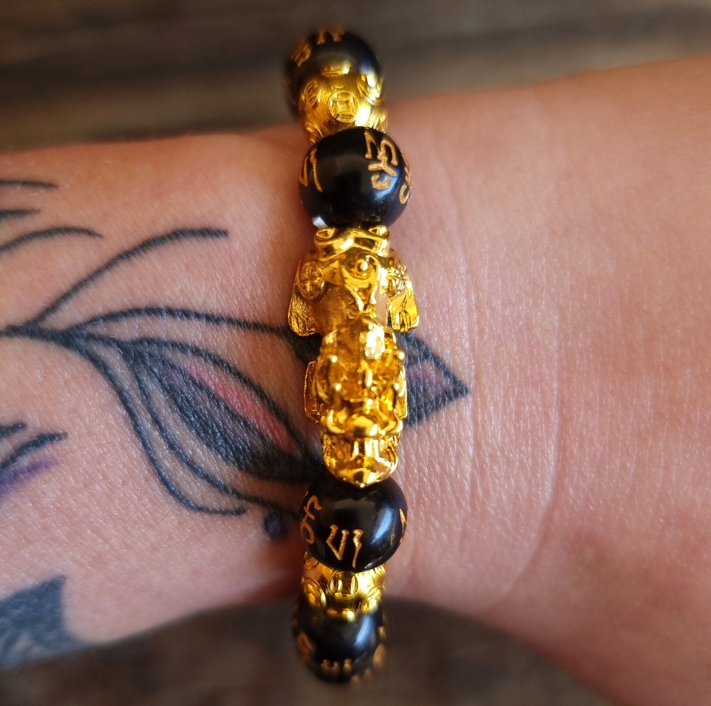 PI XIU BLACK OBSIDIAN BRACELET - WEALTH& PROTECTION