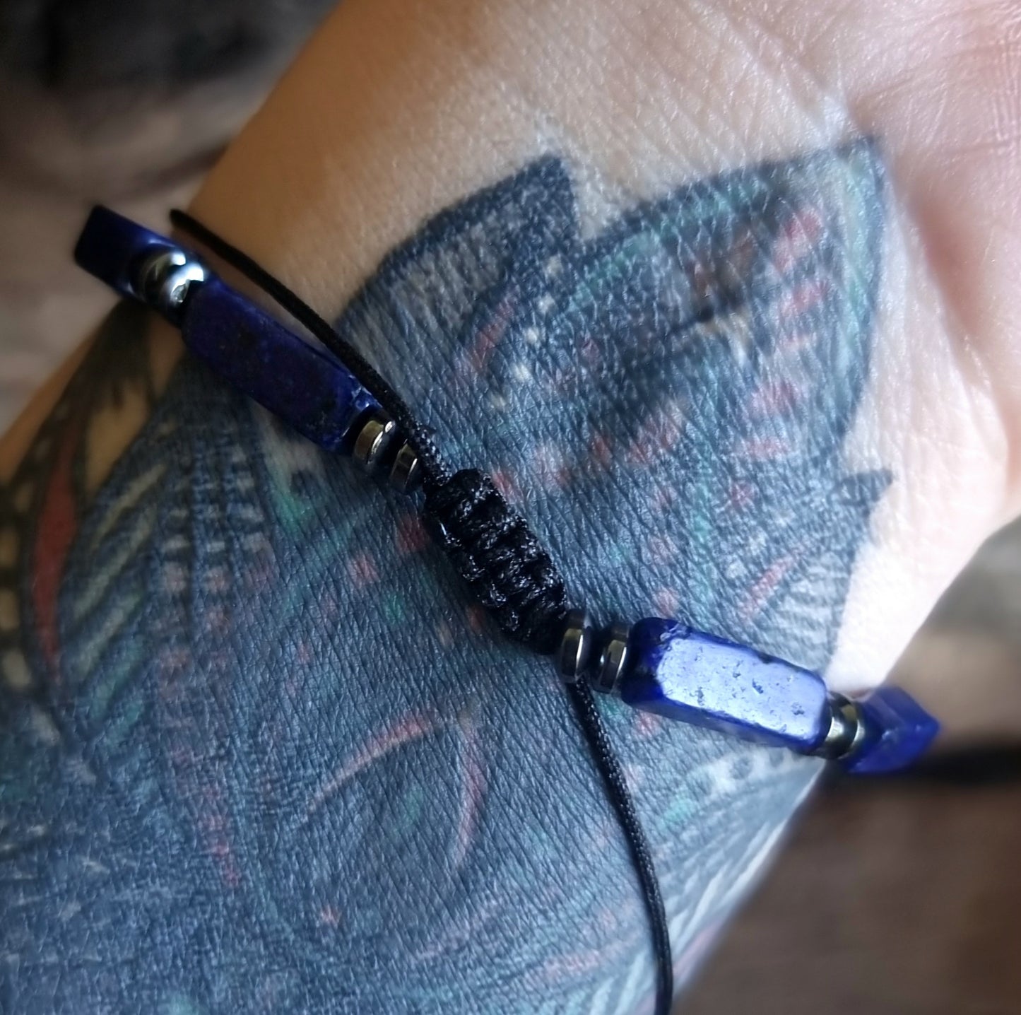 LAPIS LAZULI & HEMATITE DUO ENERGY BRACELET  - INTUITION