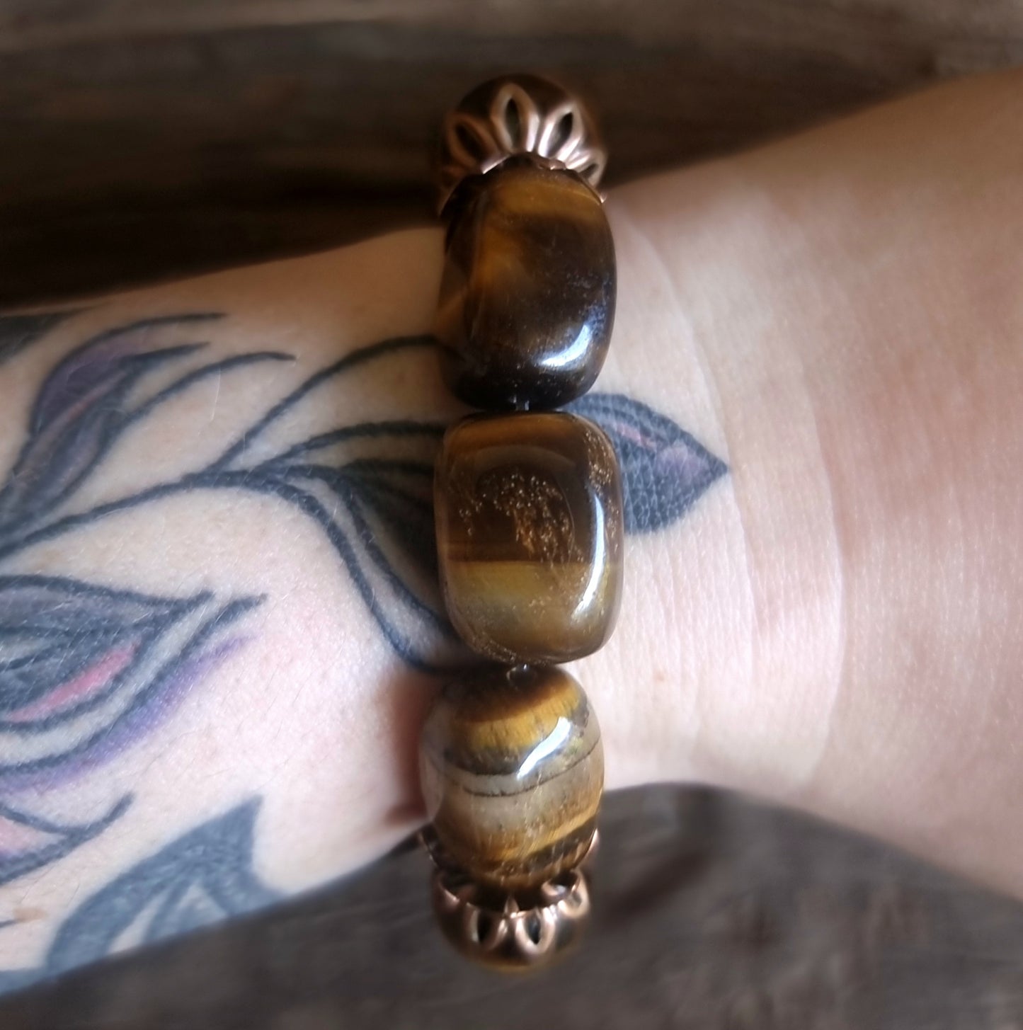 TIGER EYE BROWN ENERGY BRACELET 12 mm - PROTECTION & COURAGE