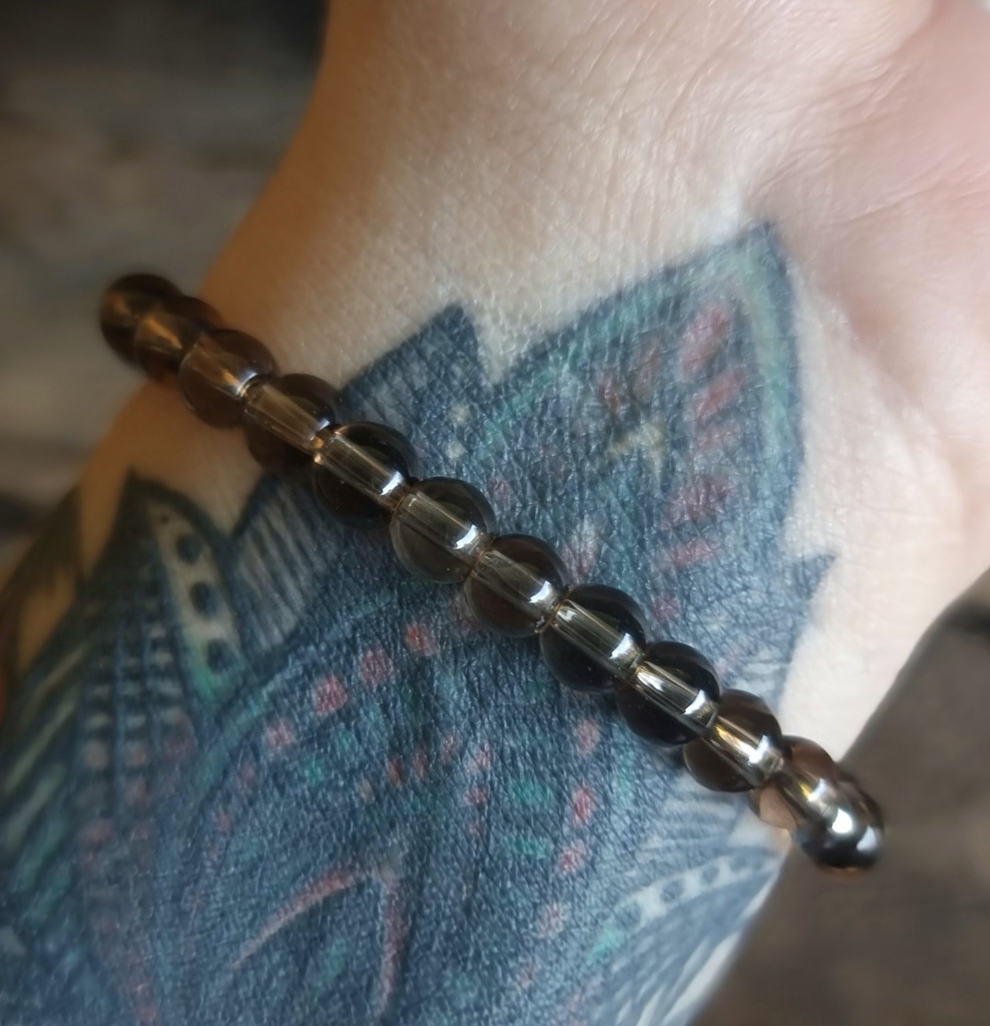 SMOKY QUARTZ ENERGY BRACELET 6mm - GROUNDING