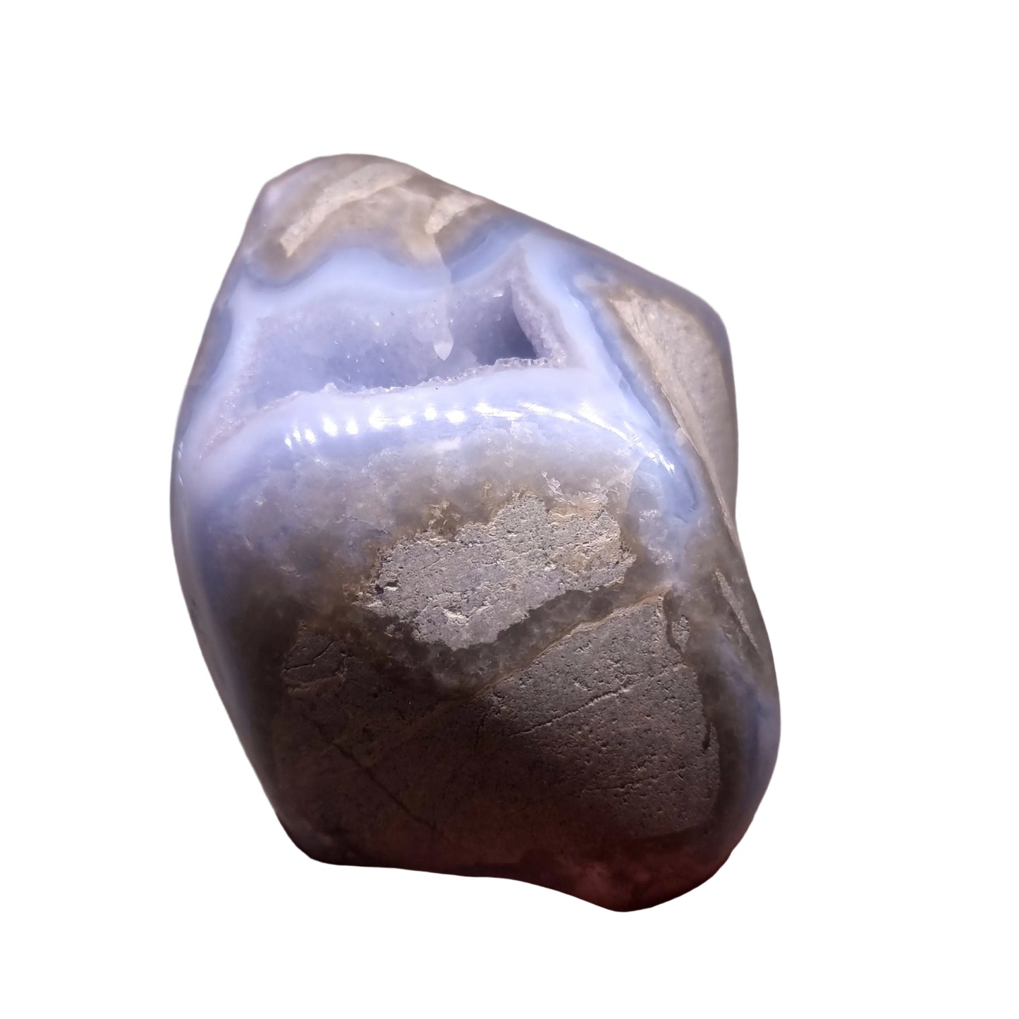 BLUE LACE AGATE POLISHED FREEFORM 1.76 kg - COMMUNICATION & COURAGE