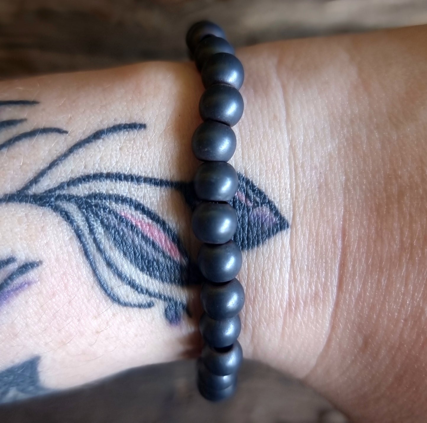 HEMATITE MATT ENERGY BRACELET 6 mm - GROUNDING AND PROTECTION