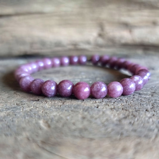 LEPIDOLITE ENERGY BRACELET 6 mm - TRANSITION