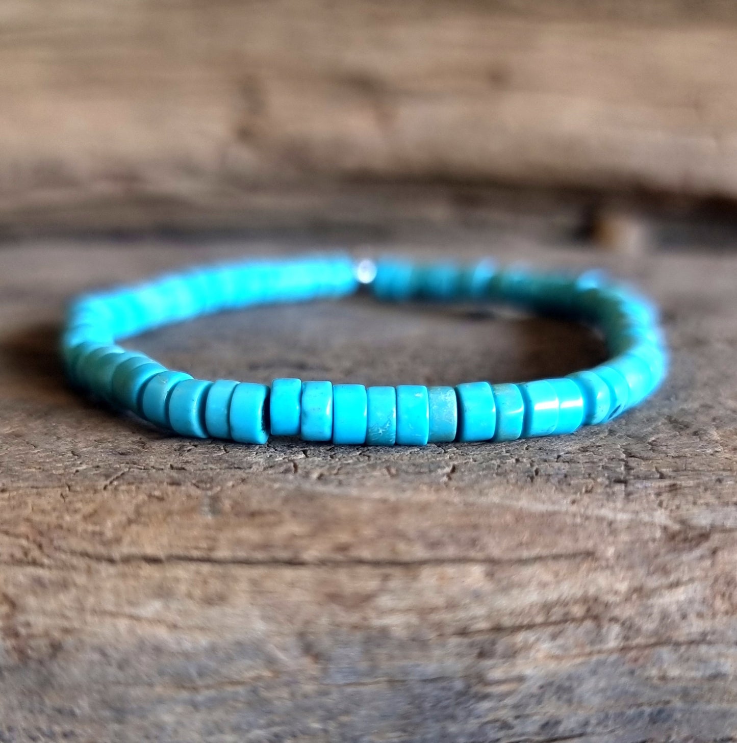 TURQUOISE HOWLITE NUGGET BRACELET 2 mm - GOOD FORTUNE