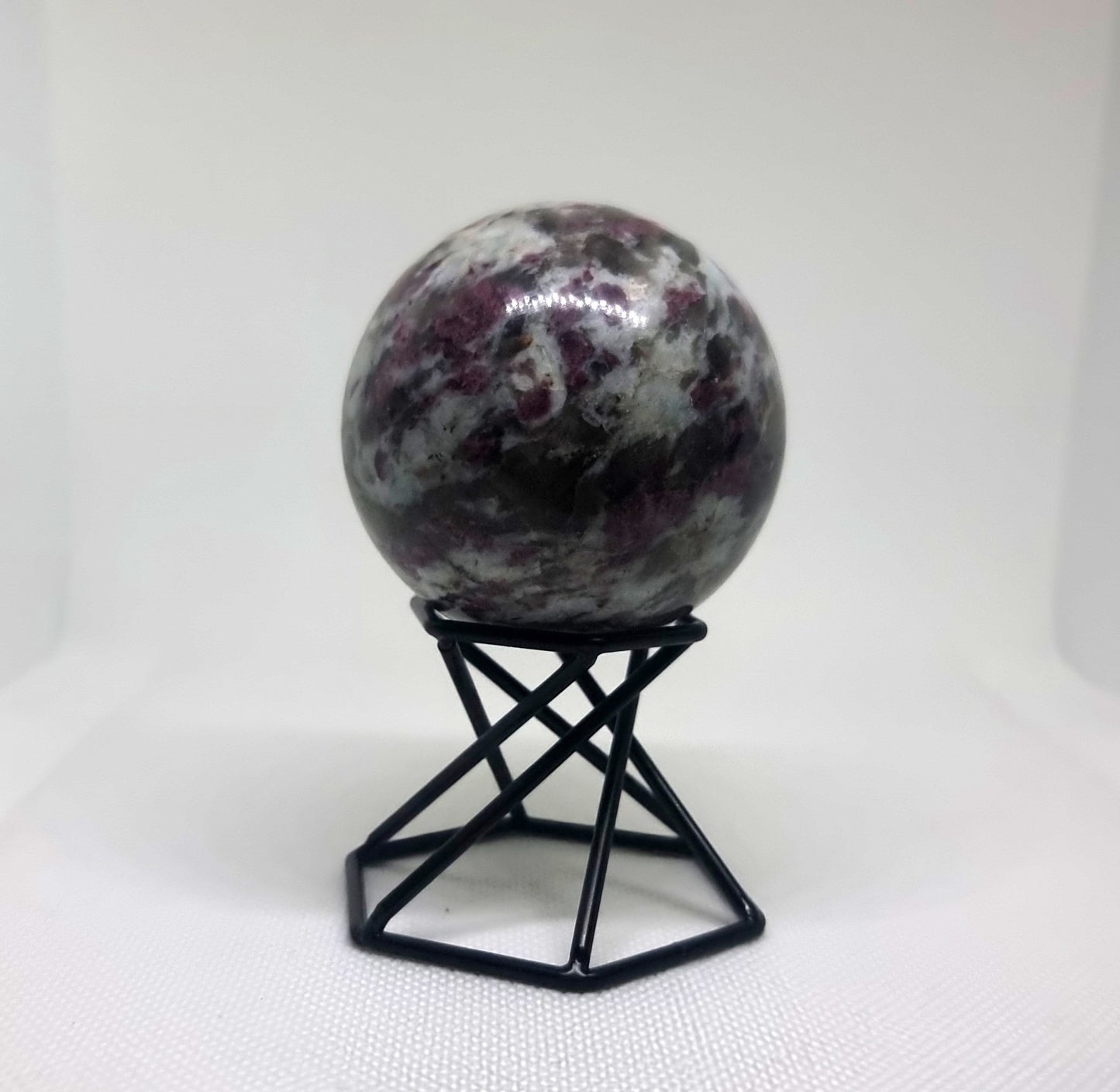 POLISHED PINK RUBELITE TOURMALINE SPHERE 5cm - SELF CONFIDENCE