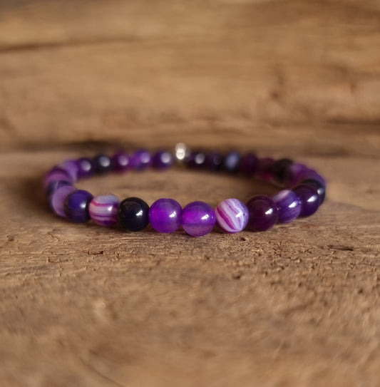PURPLE AGATE BRACELET 6 mm - SELF CONFIDENCE