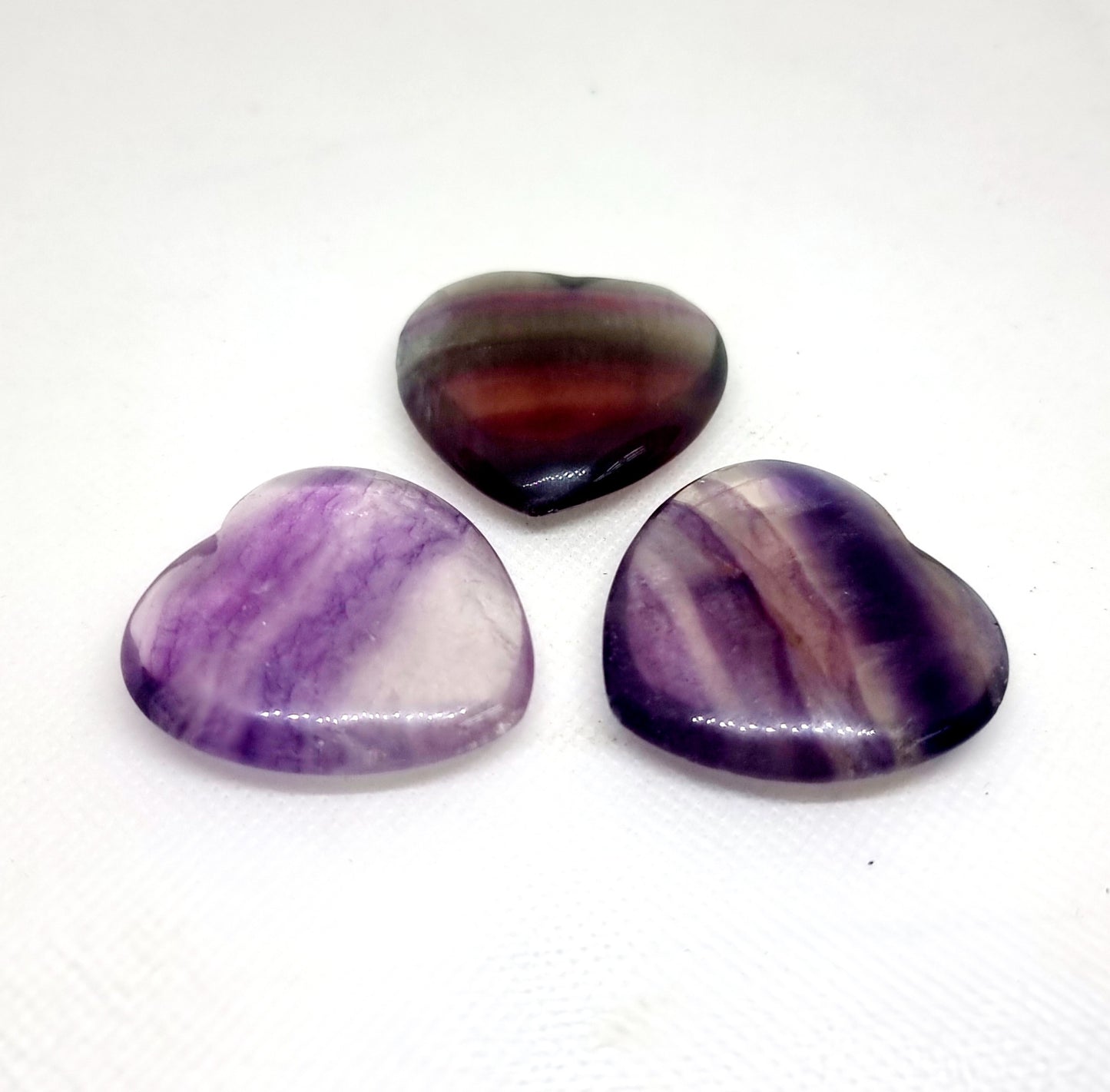 RAINBOW FLUORITE POLISHED HEART 4 cm - CLARITY