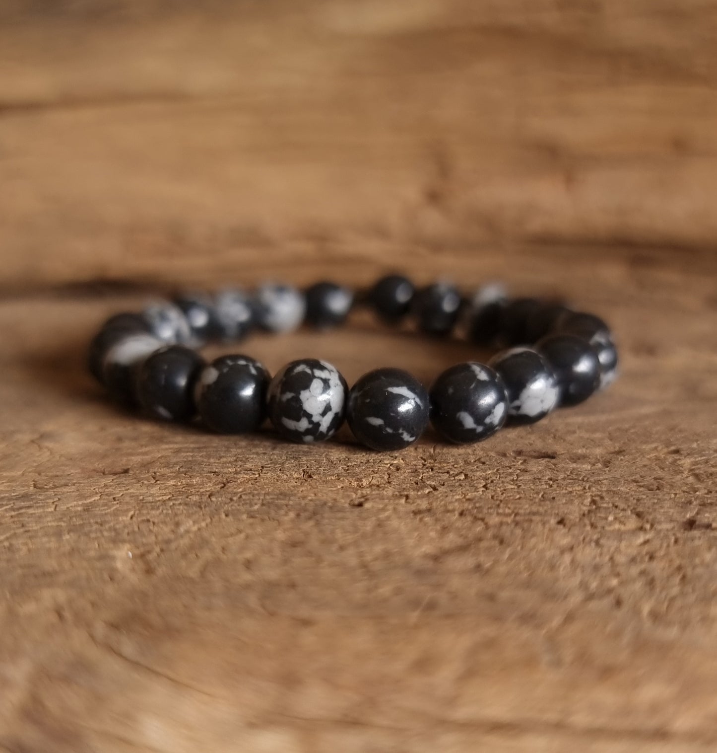 SNOWFLAKE OBSIDIAN BRACELET 8 mm - GROUNDING