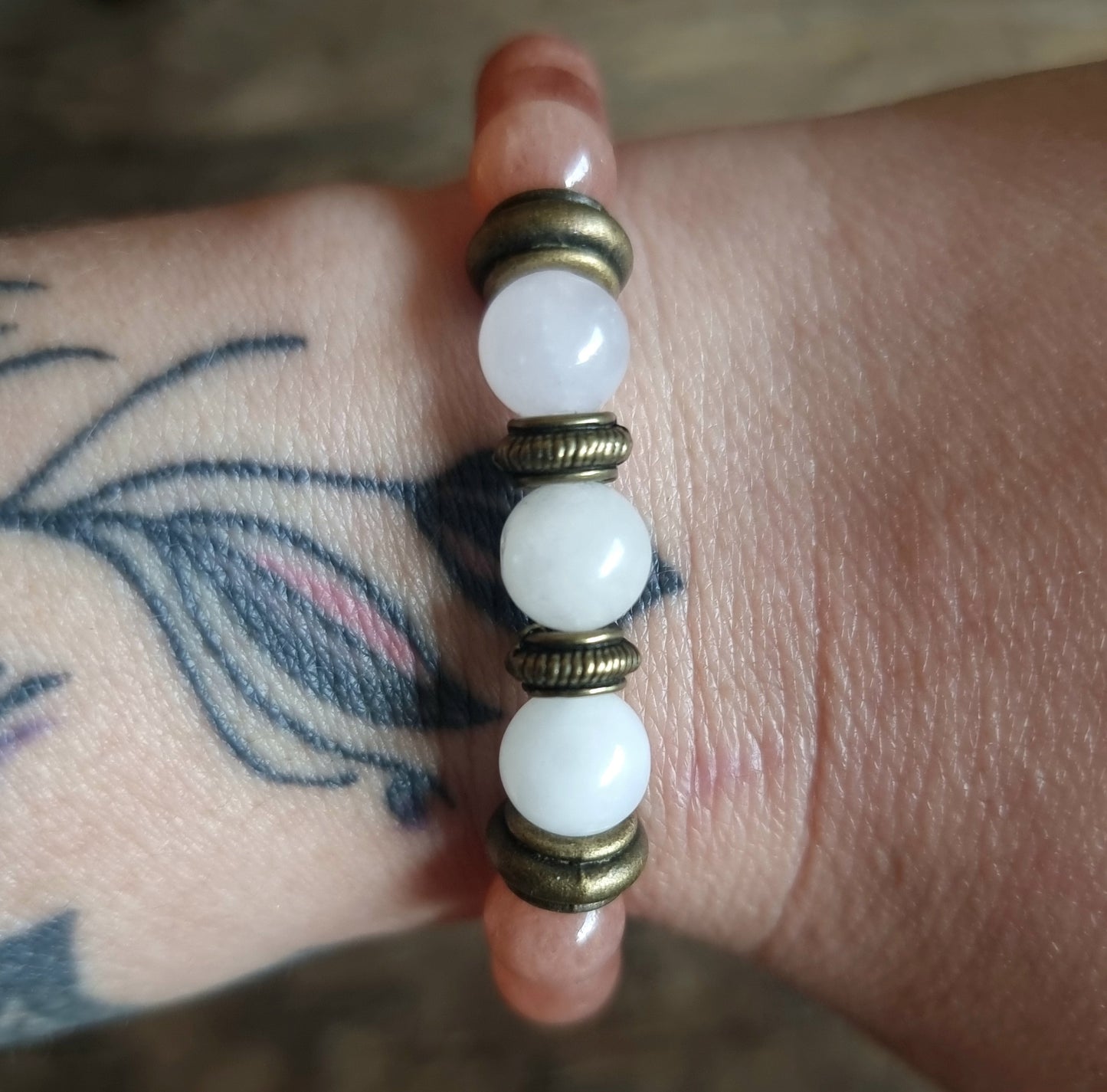 STRAWBERRY & ROSE QUARTZ DUO BRACELET - SELF LOVE