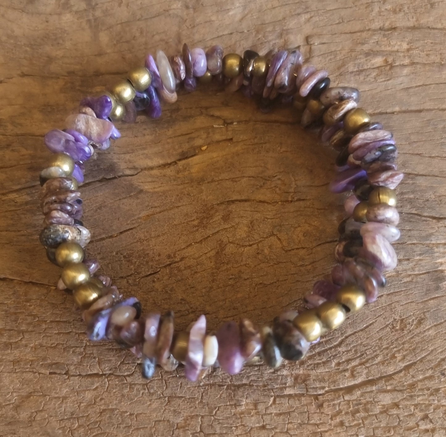 CHAROITE CHIPPED MEMORY WIRE BRACELET - ENERGY & PROTECTION