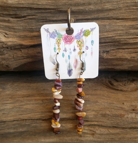 MOOKAITE JASPER  EARRINGS 7cm - INTUITION