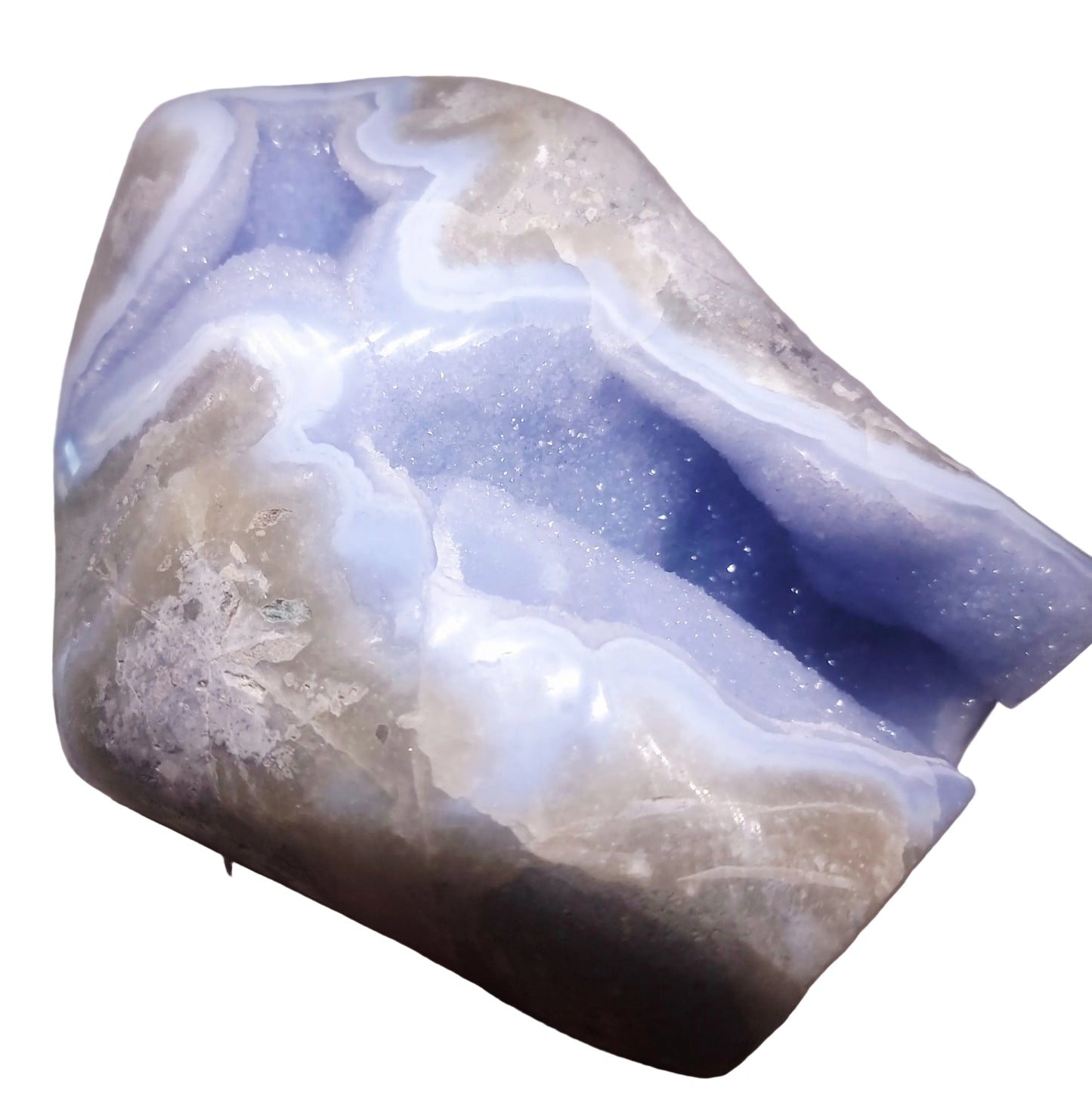 BLUE LACE AGATE POLISHED FREEFORM 2.93 kg - COMMUNICATION & COURAGE
