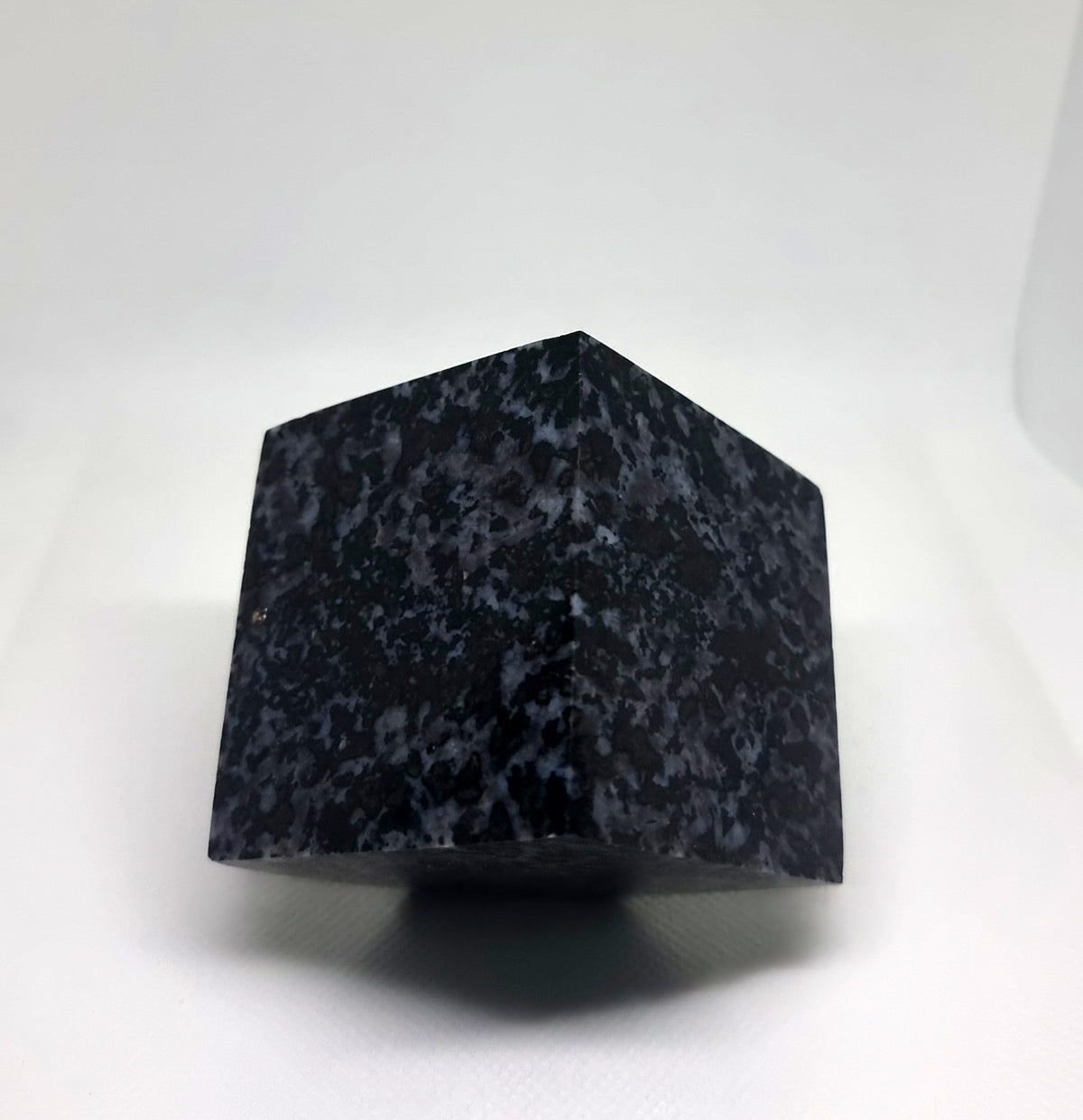Merlinite (Gabbro) Polished Cube Cut To Stand 614 G - Wildlings Crystals South Africa
