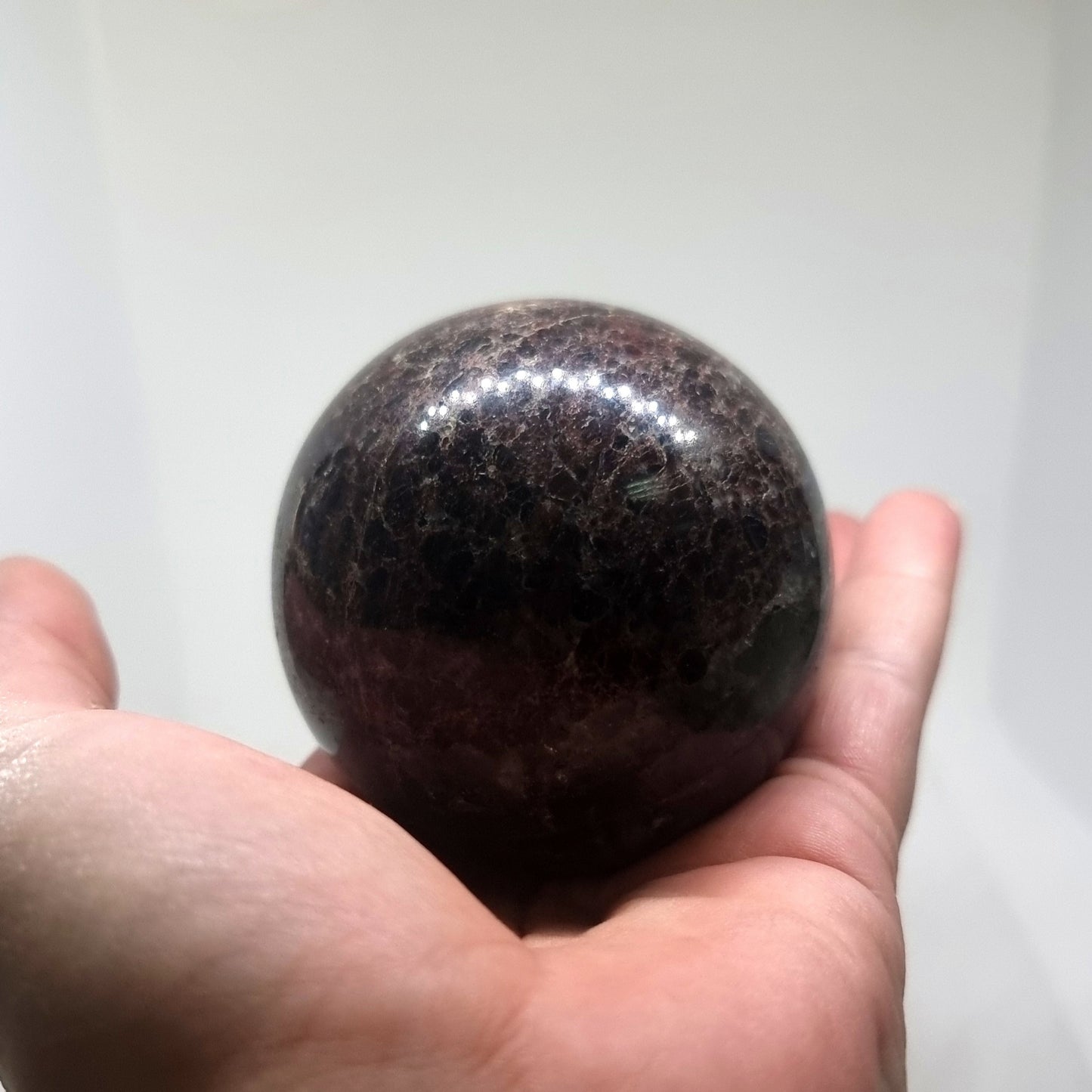 POLISHED RED GARNET SPHERE - LOVE & CREATIVITY